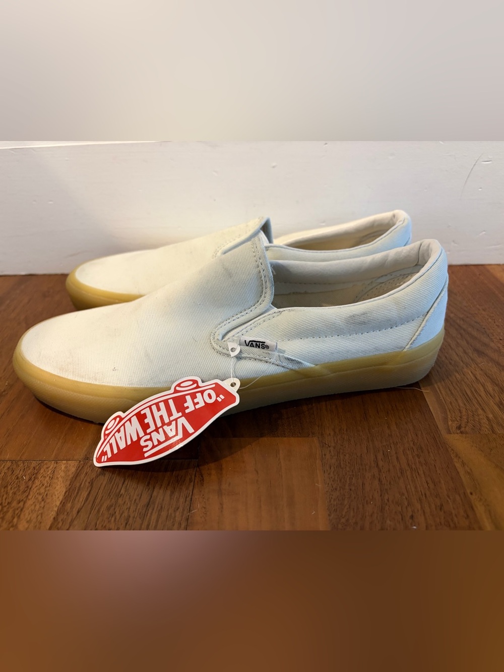 New Vans Classic Slip-On Canvas Shoes in Soft Off White - Picture 2 of 6